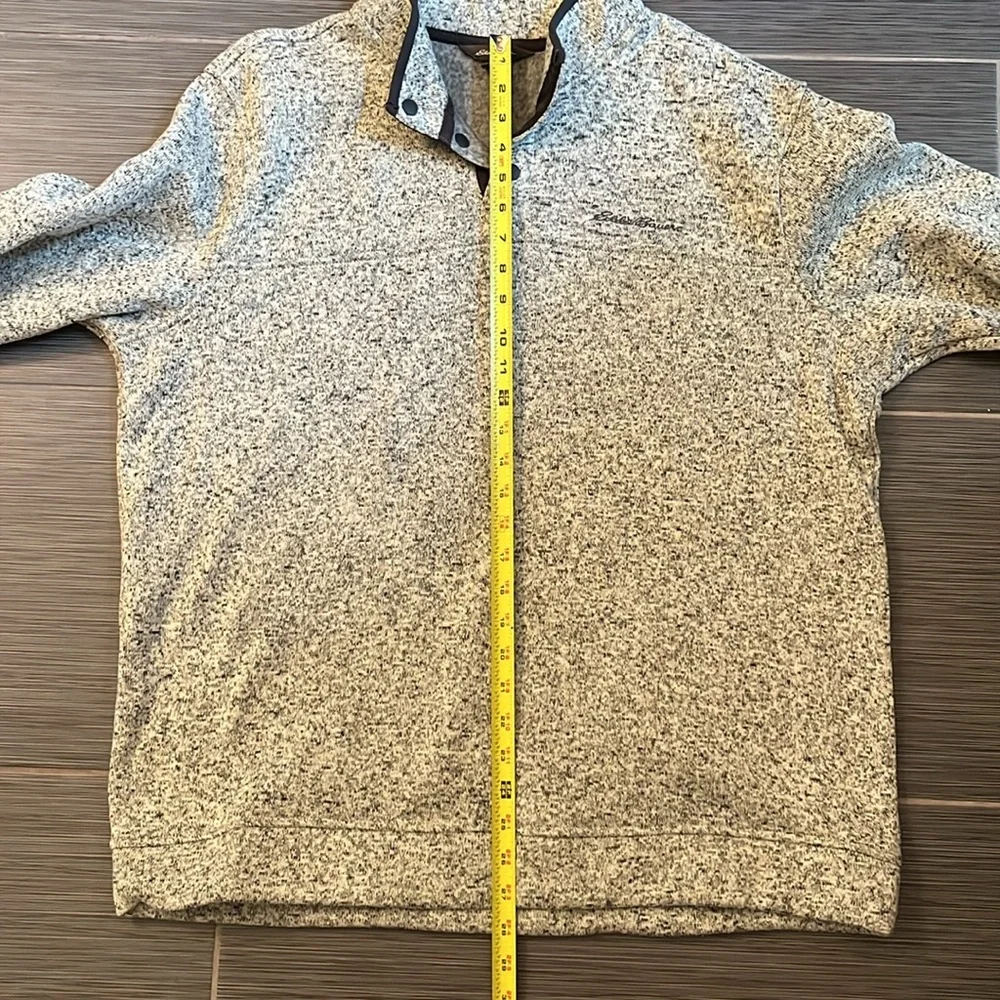 Eddie Bauer Men’s Gray Radiator Fleece Snap Mock‎ Pullover Size Extra Large